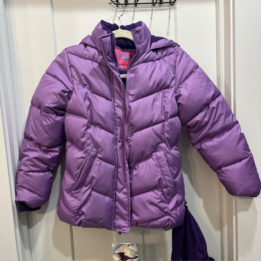CB Sports Big‎ Girl 1 Pc Puffer Jacket & Hat Sz M ( 10-12 ) Lavender Purple NWT